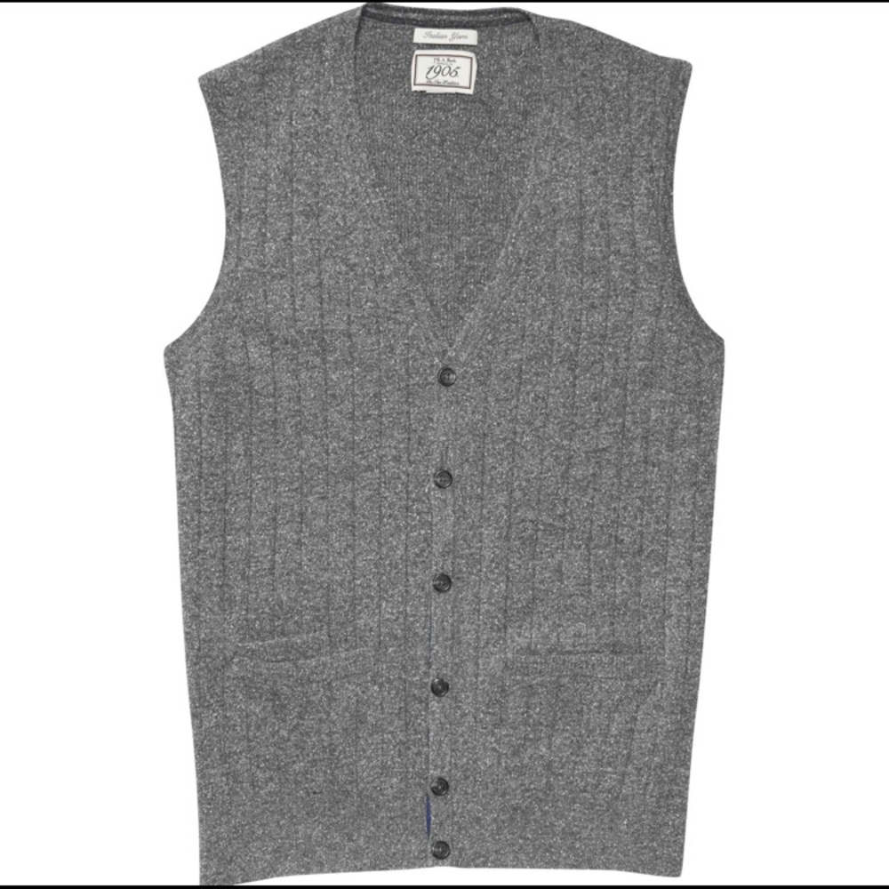 Jos A Banks Men’s Ribbed knit sweater vest. L NWT